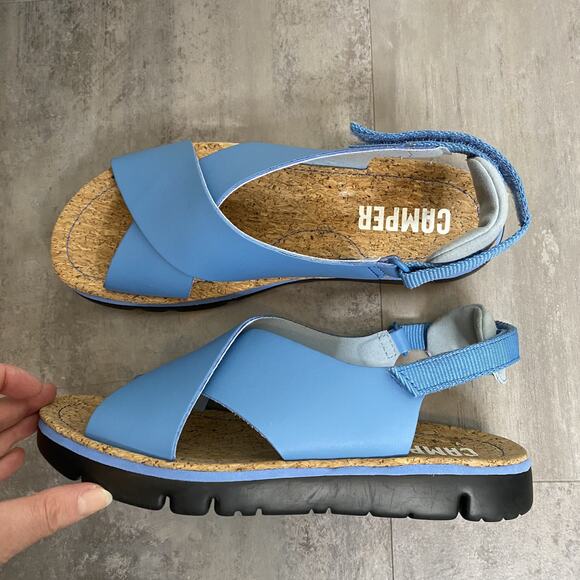 CAMPER Oruga Blue Sandals Slingback Size 9 - Picture 7 of 8